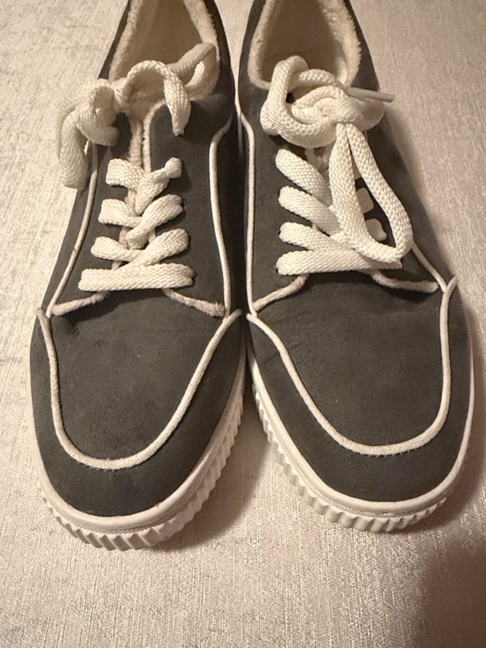 Soul by Naturalizer Platform Tia-Laces Sneakers in Graphite Gray & White Size 7 - Picture 6 of 11